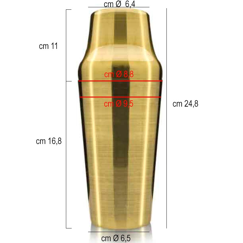 Shaker Parisienne 2 pezzi bronzo cl 90 Lumian  in Shaker cocktail
