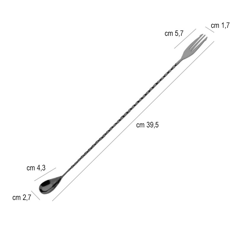 Bar spoon tridente nero Lumian  in Bar spoon