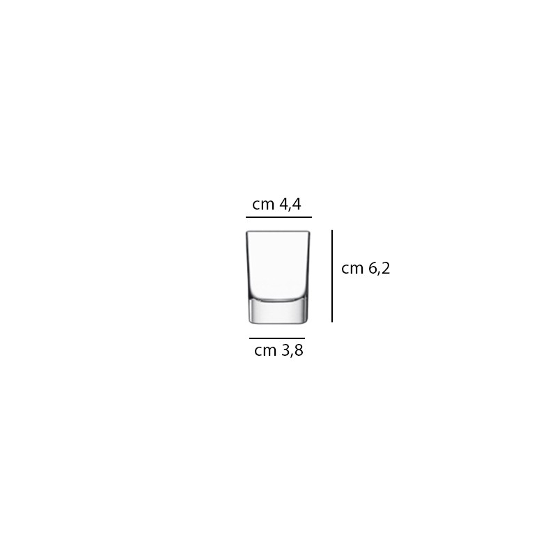 Bicchiere vetro quadrato strauss short cl. 6 Bormioli Luigi  in Bicchieri distillati