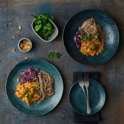 Churchill piatto fondo studio prints homespun chroma blue Churchill Porcellana  in Linee