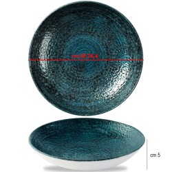 Churchill piatto fondo studio prints homespun chroma blue Churchill Porcellana  in Linee