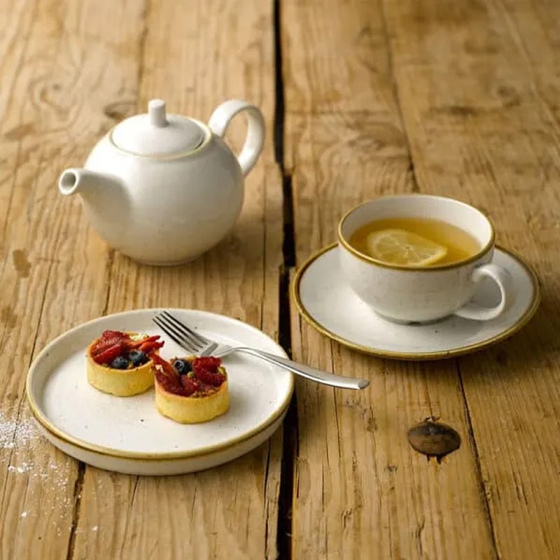 Piatto stonecast walled barley white Churchill Porcellana  in Porcellane