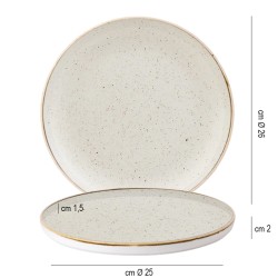 Piatto stonecast walled barley white Churchill Porcellana  in Porcellane