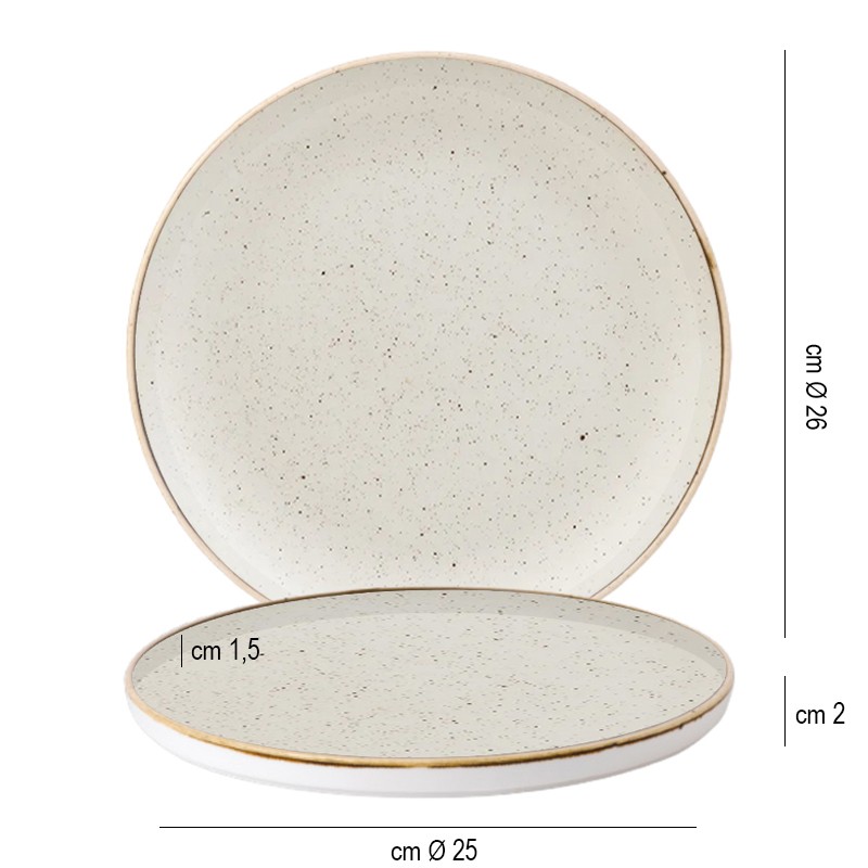 Piatto stonecast walled barley white Churchill Porcellana  in Porcellane