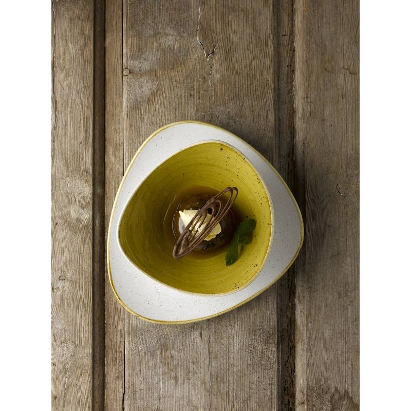 Coppetta lotus stonecast mustard Churchill Porcellana  in Porcellane