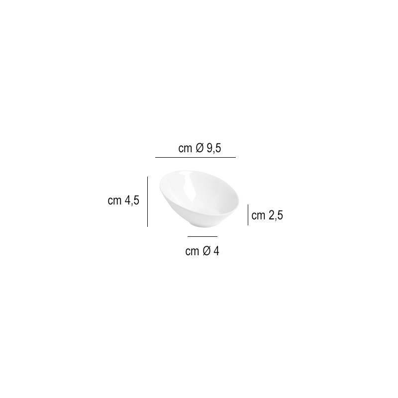 Ciotola obliqua porcellana   in Porcellane