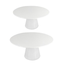 Alzata in melamina bianca tonda | Alzate per buffet | Rausa srl