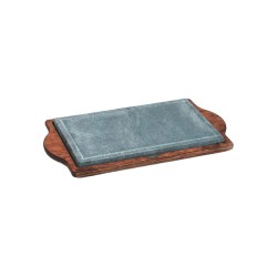 Pietra ollare rettangolare con base in legno | Rausa srl