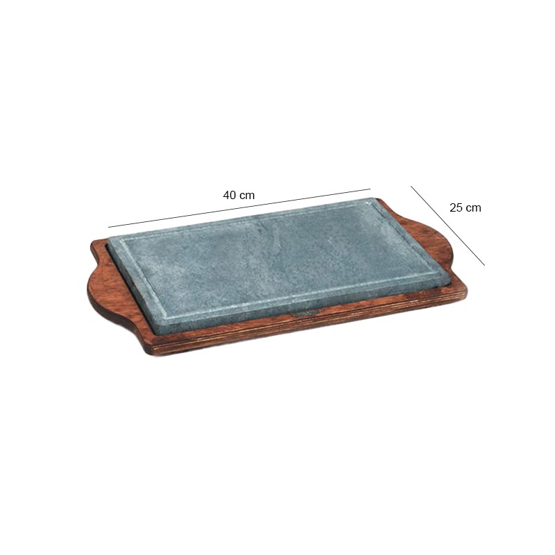 Pietra ollare rettangolare base in legno Pepper Style by Bisetti  in Mantenimento calore