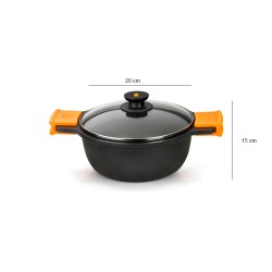 Casseruola antiaderente alta con coperchio cm. 20 Efficient Pintinox  in Casseruole