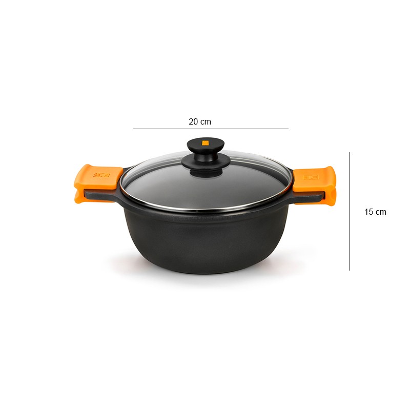 Casseruola antiaderente alta con coperchio cm. 20 Efficient Pintinox  in Casseruole