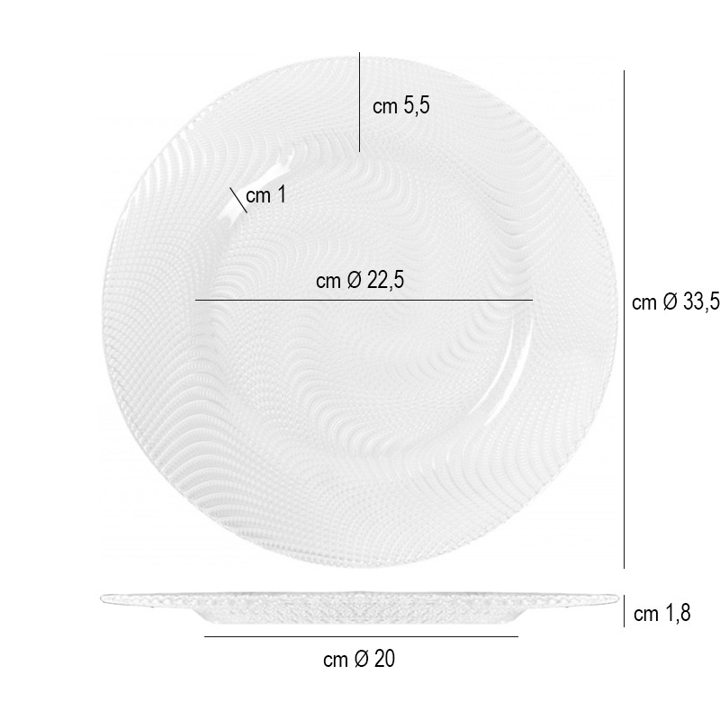 Sottopiatto vetro decorato Bauscher  in Porcellane
