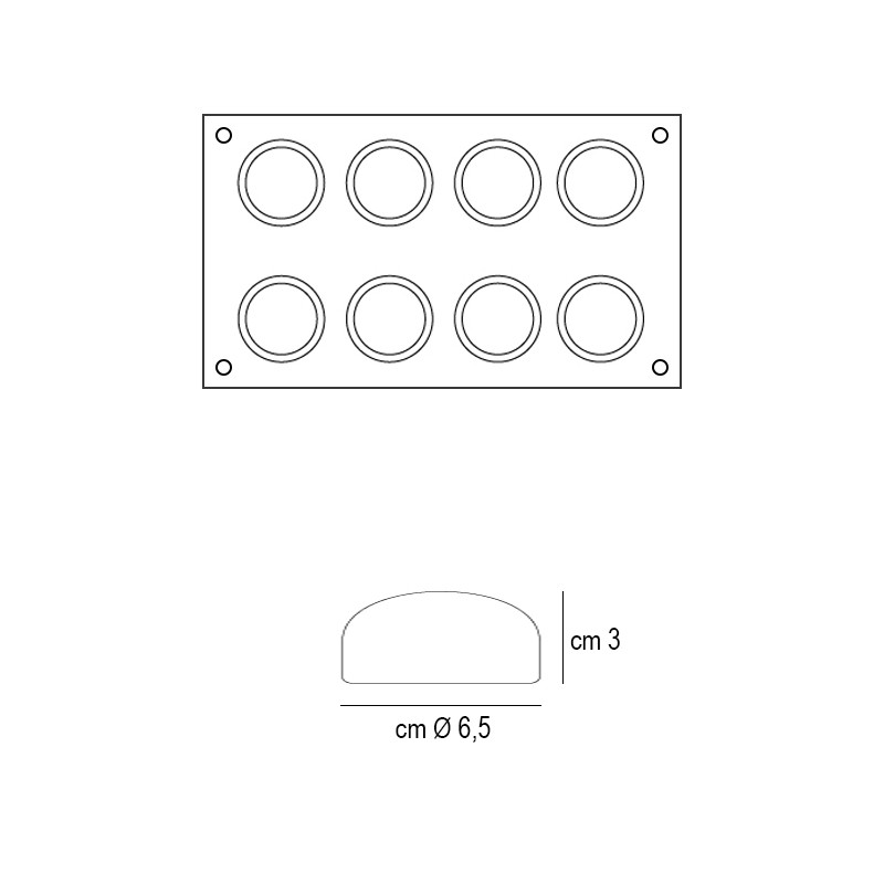 Stampo in silicone 8 stone Silikomart  in Stampi in silicone per dolci
