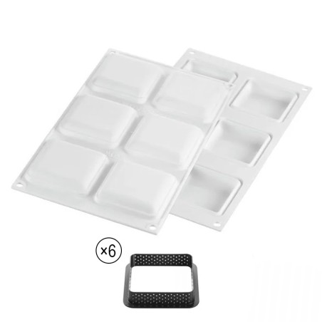 Kit tarte ring square | Stampi in silicone per dolci | Rausa srl
