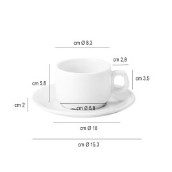 Tazza da the con piattino Gric   in Porcellane