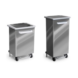 Pattumiera in acciaio inox con ruote | Rausa srl