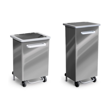 Pattumiera in acciaio inox con ruote | Rausa srl