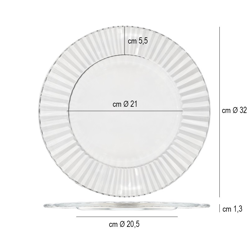Sottopiatto in vetro diva   in Porcellane