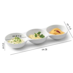 Antipastiera tre scomparti   in Porcellane