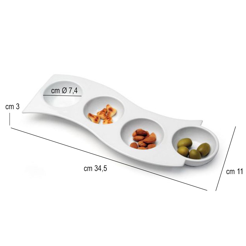 Antipastiera 4 impronte   in Ciotole in porcellana