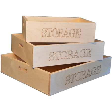 Cassetta legno multiuso bassa | Contenitori per buffet | Rausa srl