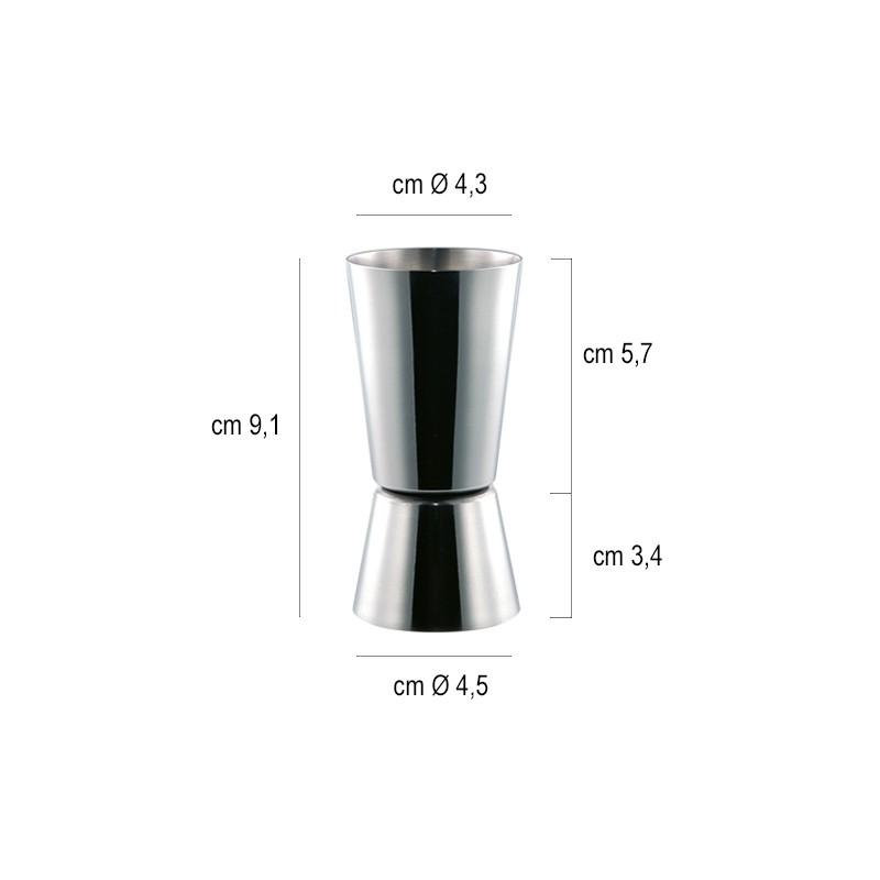 Misurino per cocktail in acciaio cl. 3/5 Ilsa  in Jiggers