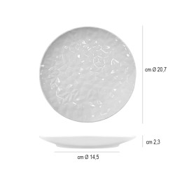 Piatto frutta hesperis martellato avorio Ilsa  in Linee