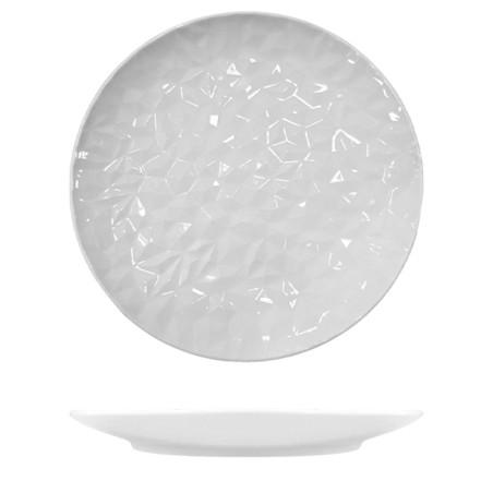 Piatto piano hesperis martellato avorio | Piatti da ristorante | Rausa