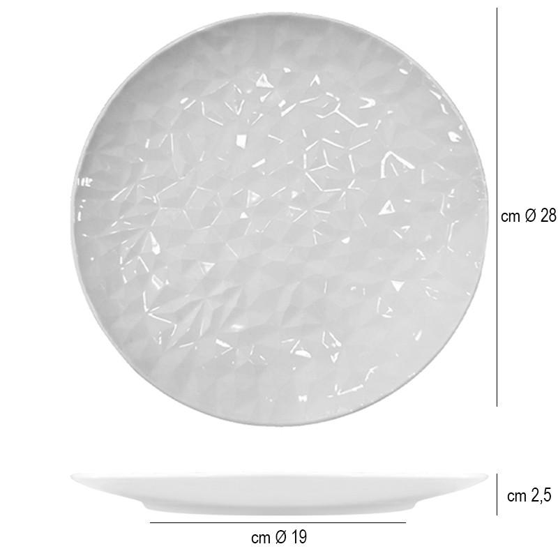 Piatto piano hesperis martellato avorio Ilsa  in Linee