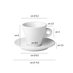 Tazza cappuccino porcellana bianca Carlos   in Porcellane