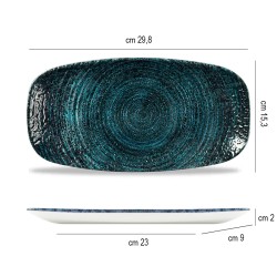 Vassoio churchill studio prints homespun chroma blue Churchill Porcellana  in Linee