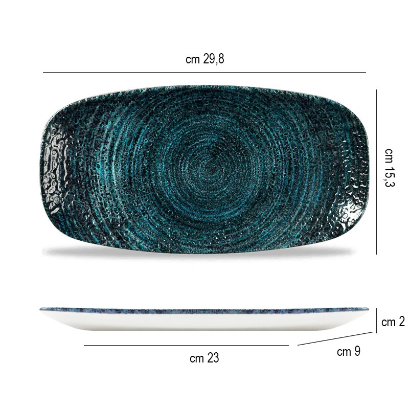 Vassoio churchill studio prints homespun chroma blue Churchill Porcellana  in Linee