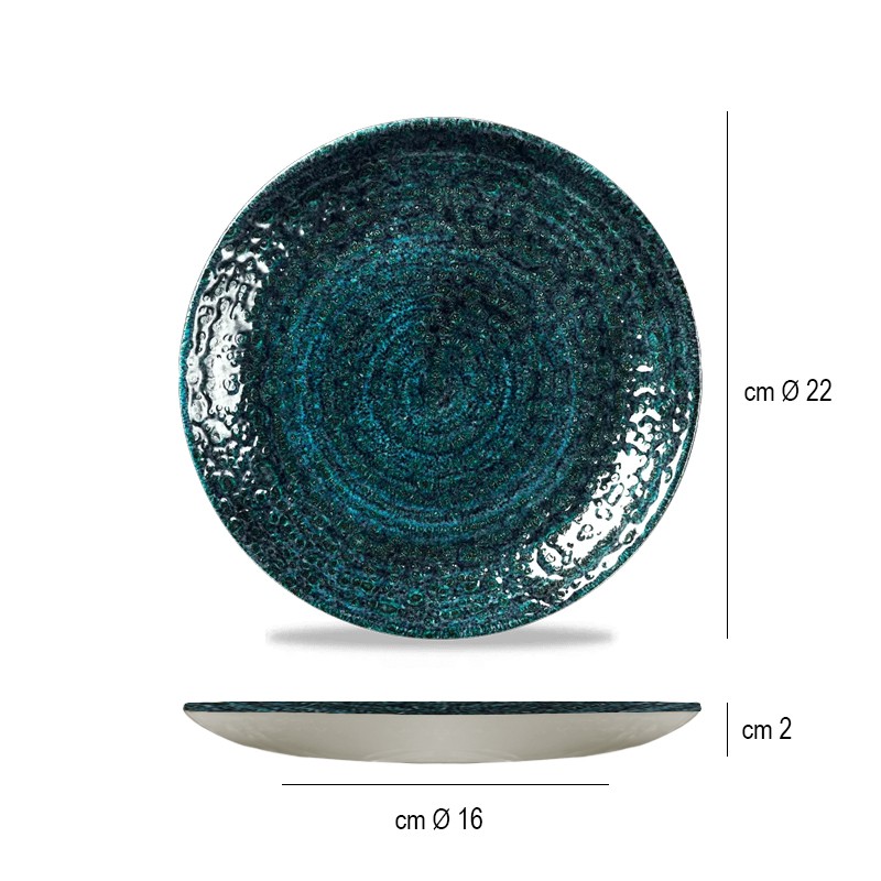 Piatto dessert churchill studio prints homespun chroma blue Churchill Porcellana  in Linee