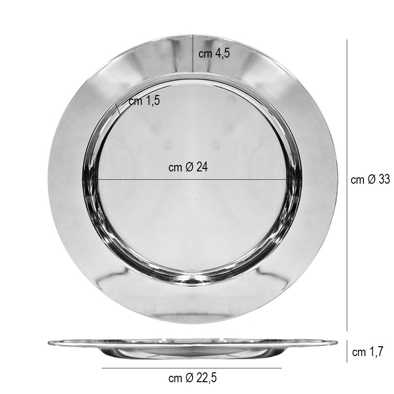 Sottopiatto acciaio Salvinelli posate  in Porcellane