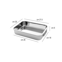 Rostiera acciaio inox Salvinelli posate  in Teglie rettangolari