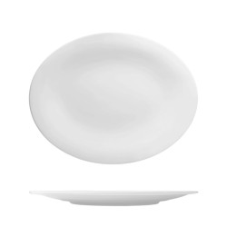 Piatto piano ovale bone china neve | Piatti da ristorante | Rausa srl