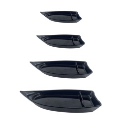 Barca sushi Kamome in melamina nera | Vassoi e taglieri | Rausa