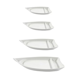 Barca sushi Kamome in melamina bianca | Vassoi e taglieri | Rausa