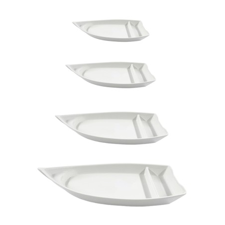 Barca sushi Kamome in melamina bianca | Vassoi e taglieri | Rausa