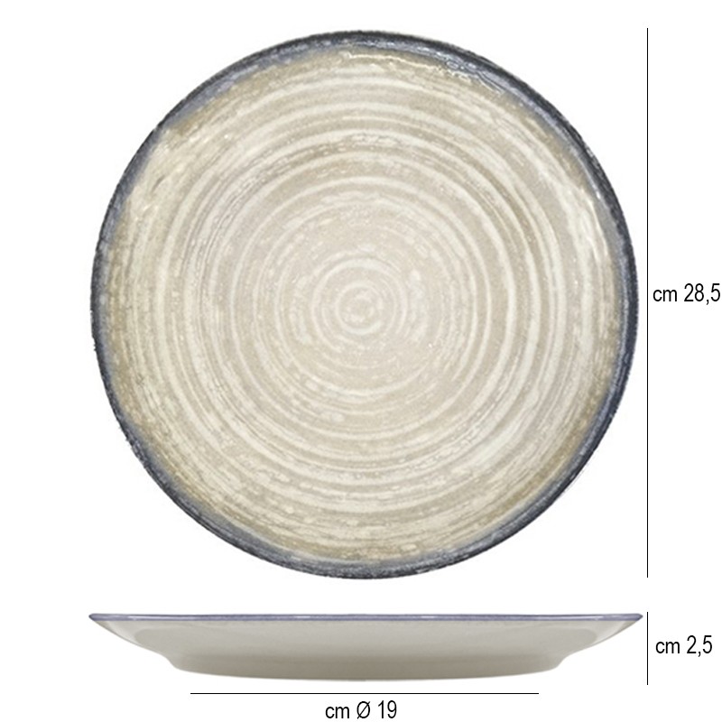 Piatto piano saturnia tellus Saturnia Porcellane  in Linee