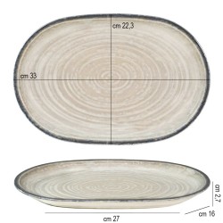 Piatto ovale saturnia tellus Saturnia Porcellane  in Linee