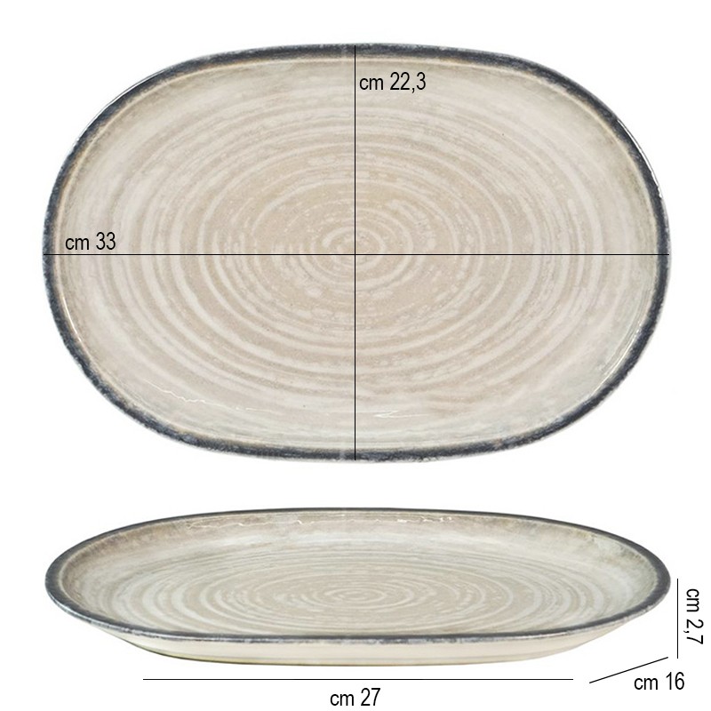 Piatto ovale saturnia tellus Saturnia Porcellane  in Linee