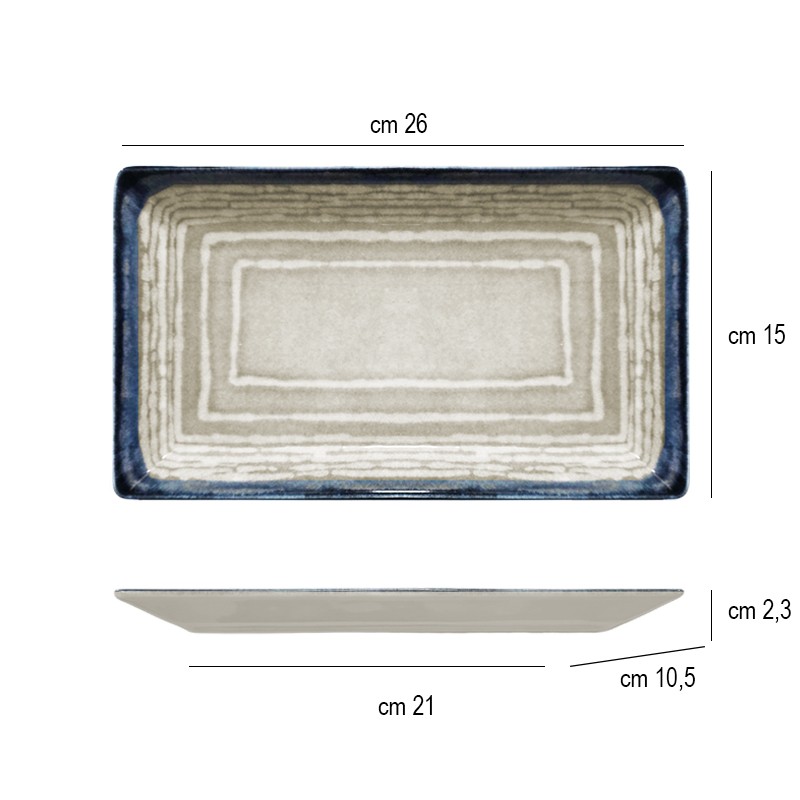 Vassoio rettangolare saturnia tellus Saturnia Porcellane  in Linee