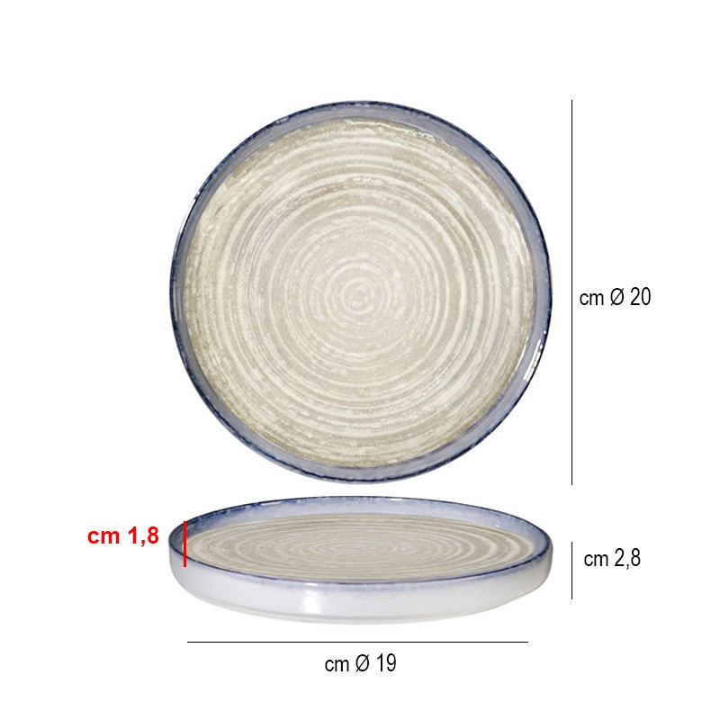 Piatto piano con bordo alto saturnia tellus Saturnia Porcellane  in Porcellane