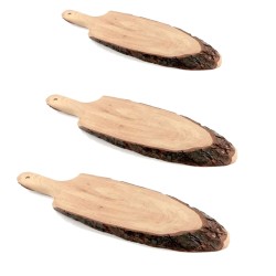Tagliere legno corteccia con manico | Vassoi e taglieri | Rausa Srl