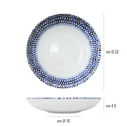 Piatto fondo saturnia alchimia blu Saturnia Porcellane  in Linee