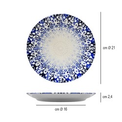 Piatto dessert saturnia alchimia blu Saturnia Porcellane  in Linee