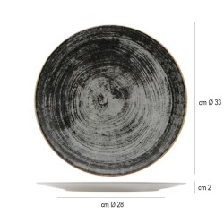 Piatto pizza saturnia black round Saturnia Porcellane  in Linee