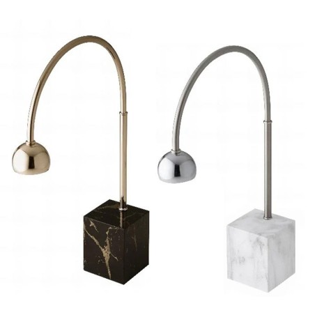 Lampada da tavolo Leonardo effetto marmo ad arco | Rausa srl