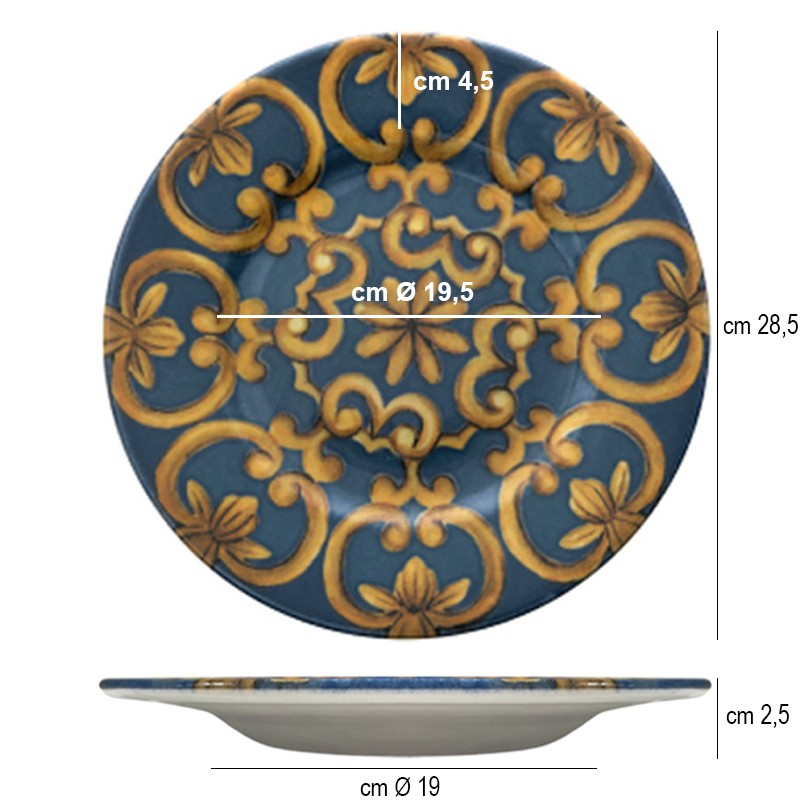 Piatto piano saturnia royal Saturnia Porcellane  in Linee